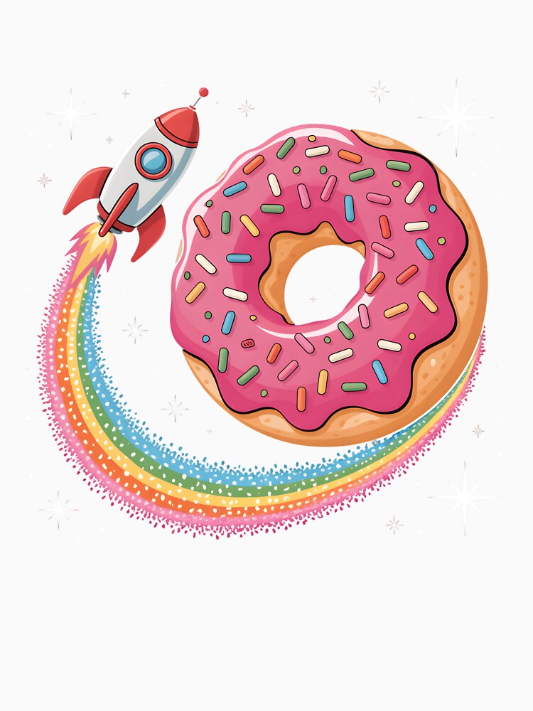 Space Donut Day Rocket Rainbow Planet Galaxy Kids Boys Girls by clothesy7 Unisex , , , Long Sleeve Tee