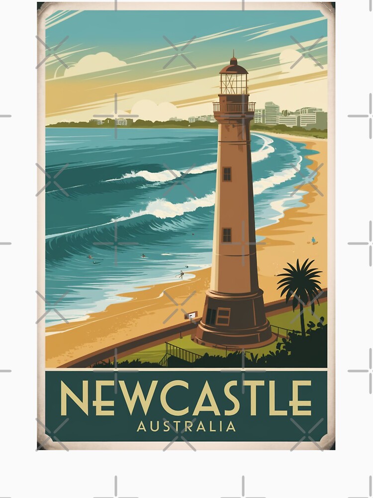 NewcastleVintage Travel Poster by TravelerRat Unisex , , , Long Sleeve Tee