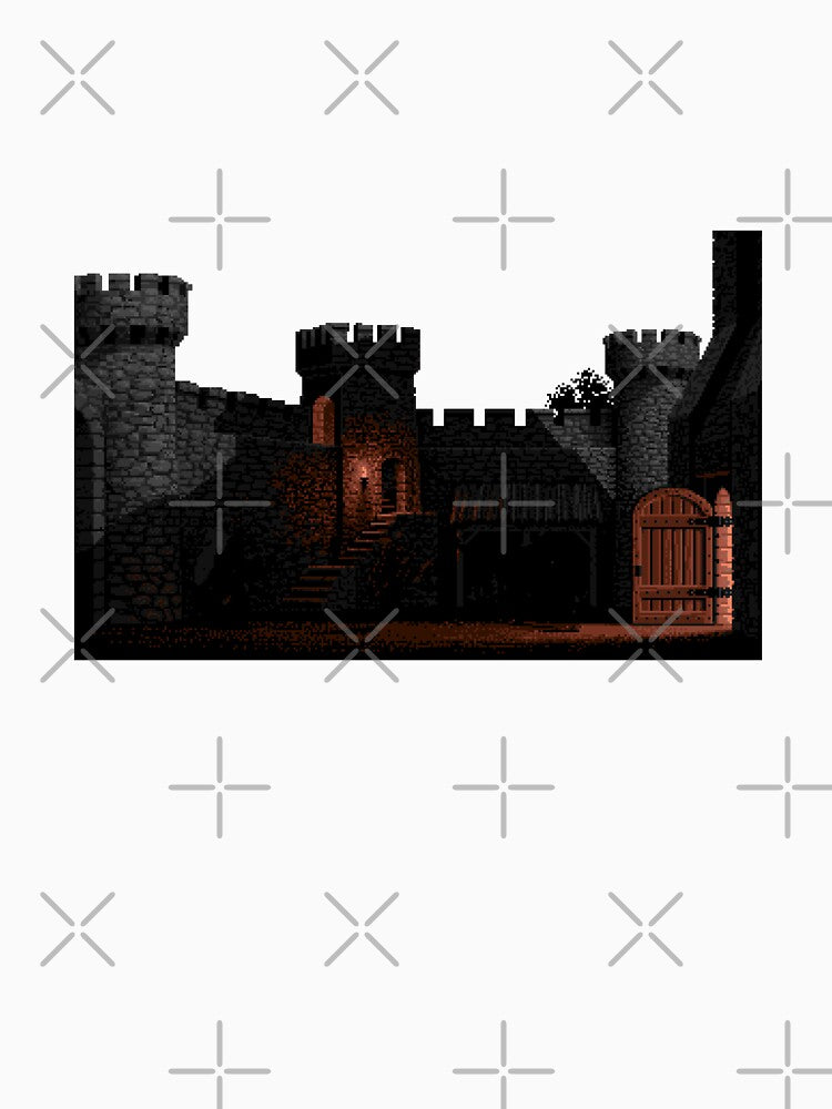 Castle Pixel Art by cttdesign Unisex , , , Long Sleeve Tee