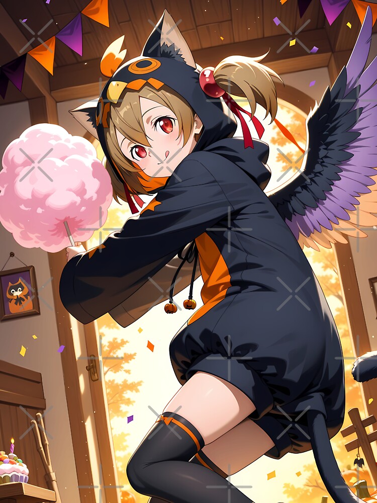 Silica Sword Art Online Cozy Halloween Cat Costume by 108Recordings Unisex , , , Long Sleeve Tee