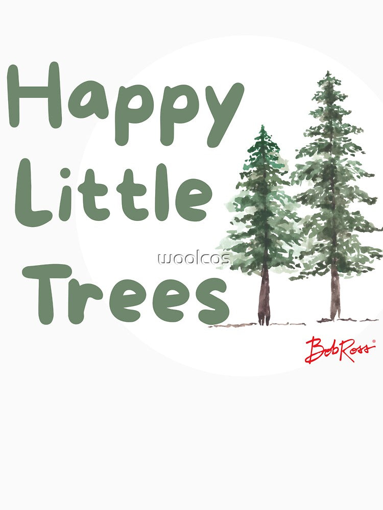 Happy Little Trees Bob Ross Fan Art by woolcos Unisex , , , Long Sleeve Tee
