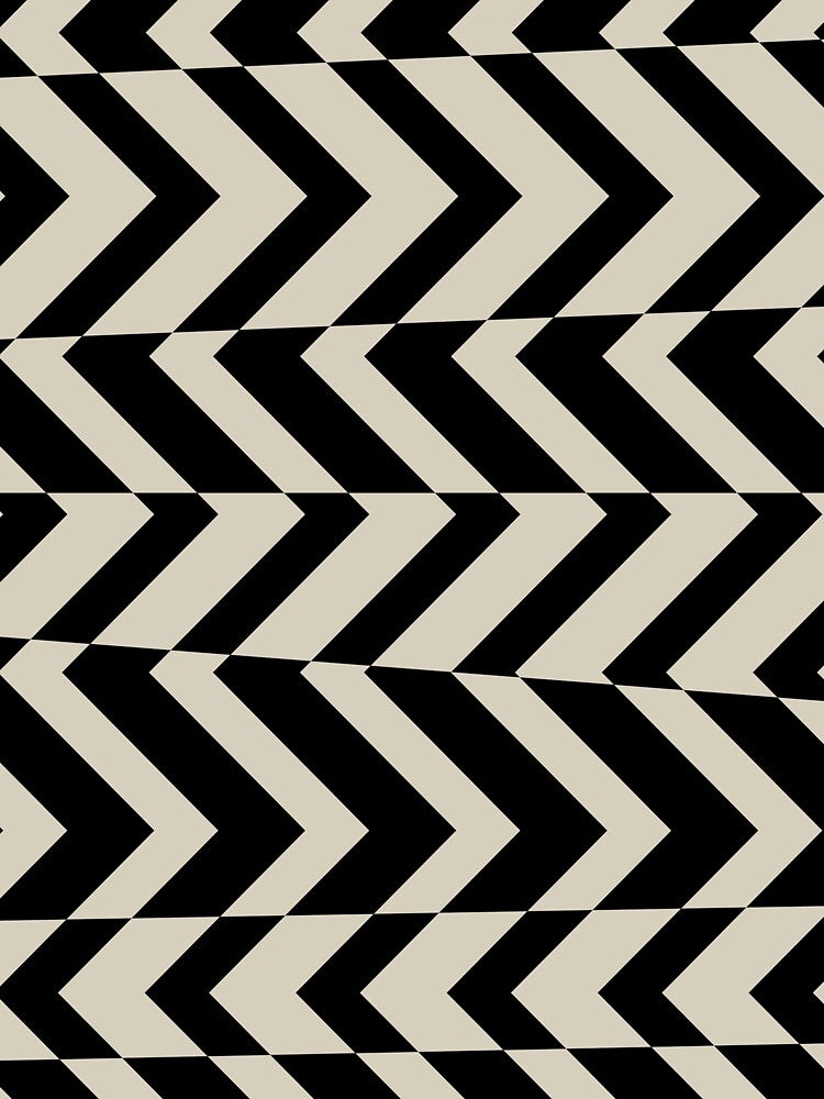 Black and Tan Retro Chevron Stripe Pattern Pairs DE 2022 Popular Color Doric White DET641 by ColorOfTheYears