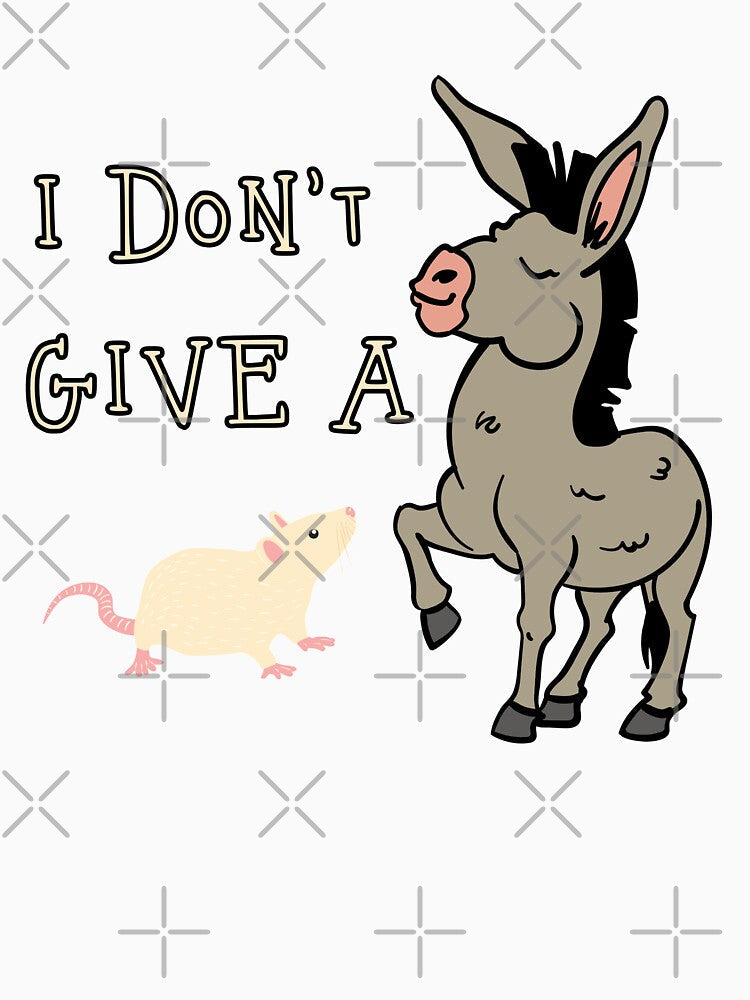 I Don't Give A Rats Sarcastic Donkey Design by Peggy Lindstrom Unisex , , , Long Sleeve Tee