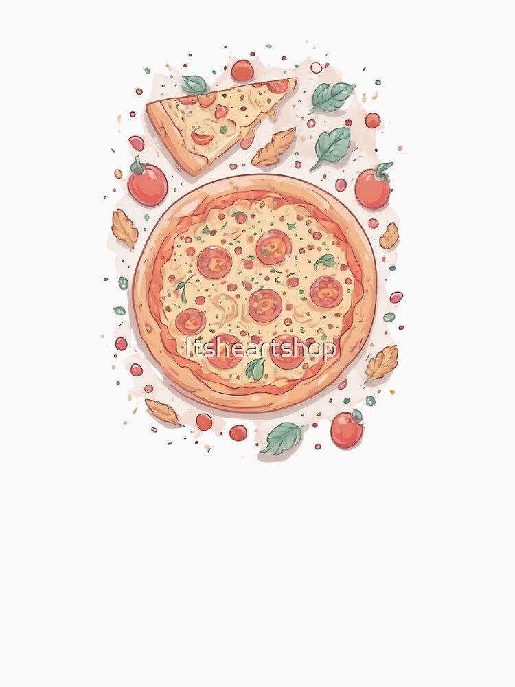 Cute Pastel Pizza by Itsheartshop Unisex , , , Long Sleeve Tee