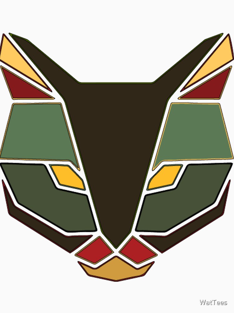 Angry angled cat- earth tones by WatTees