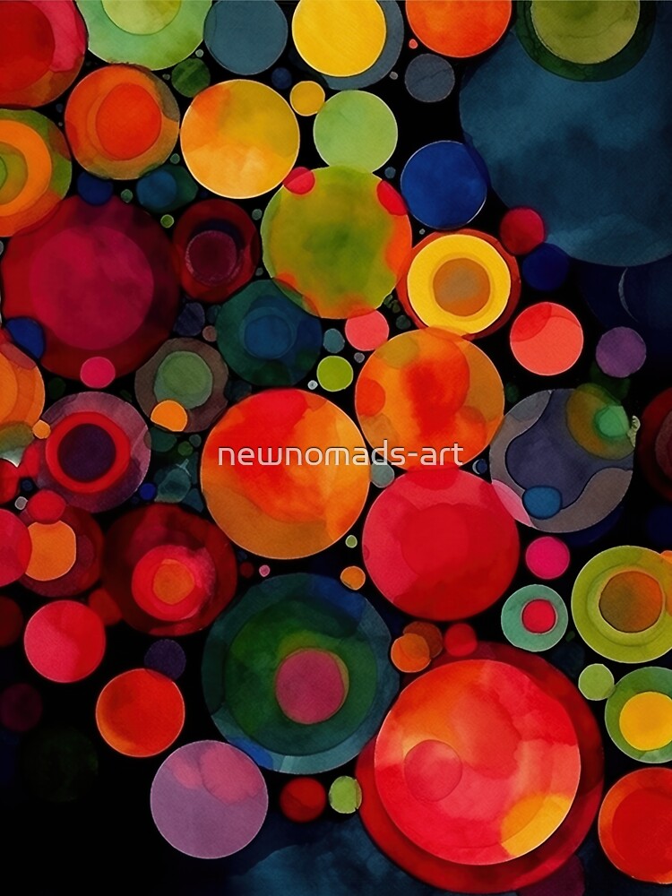 Mid-Century Glow – Overlapping Circles in Retro Colors by newnomads-art