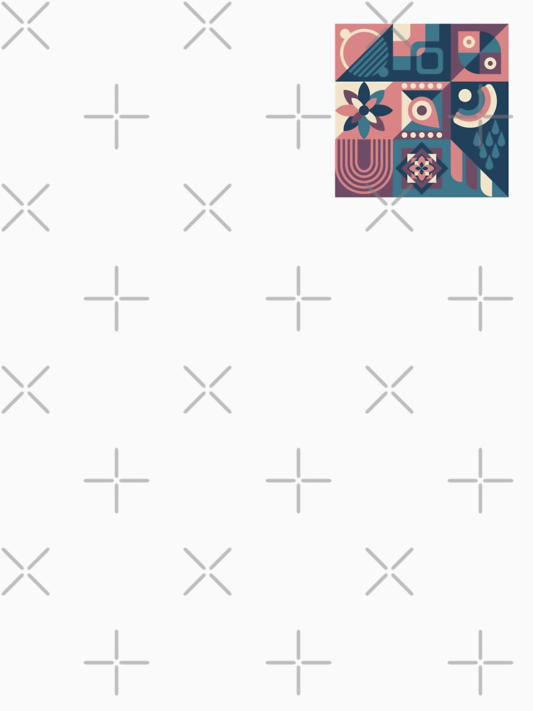 Mid century modern geometric pattern pink by vianahline