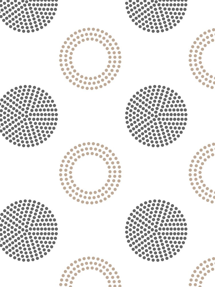 Brown Gray and White Circle and Polka Dot Pattern Pairs DE 2022 Popular Color Trail Dust DE6123 by ColorOfTheYears