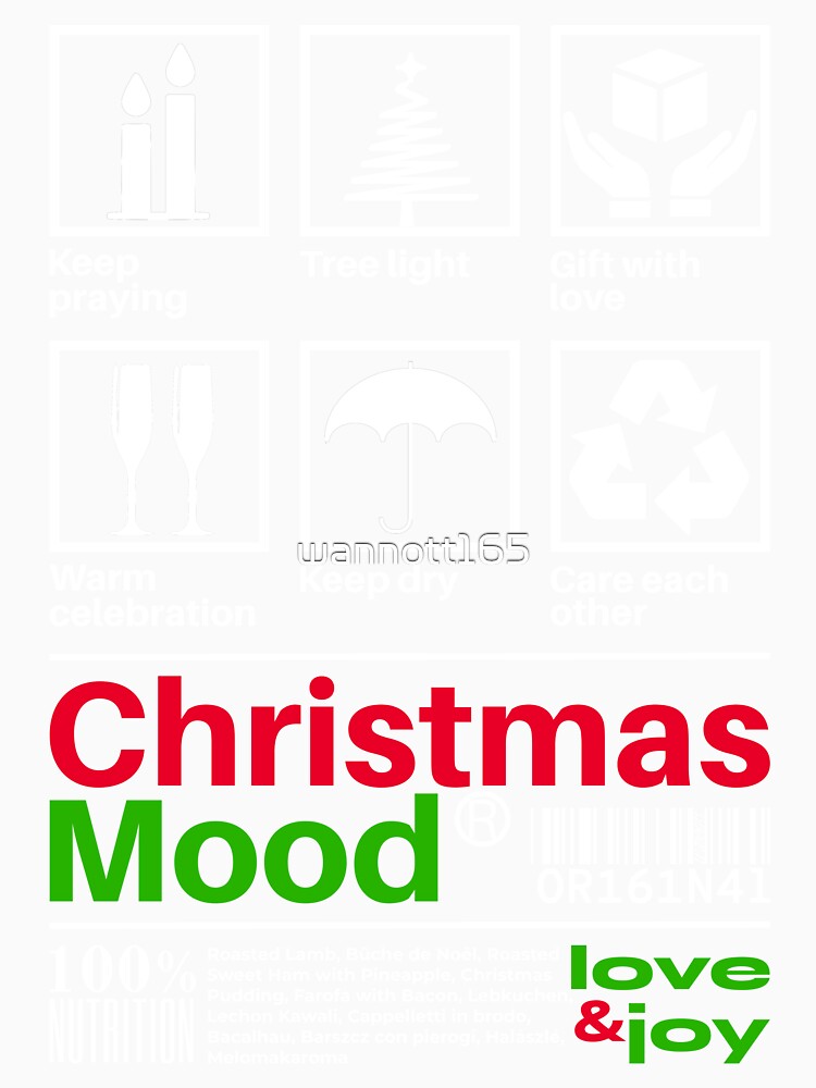 Christmas Mood (Black background Version) by WeBe ArttoU Unisex , , , Long Sleeve Tee