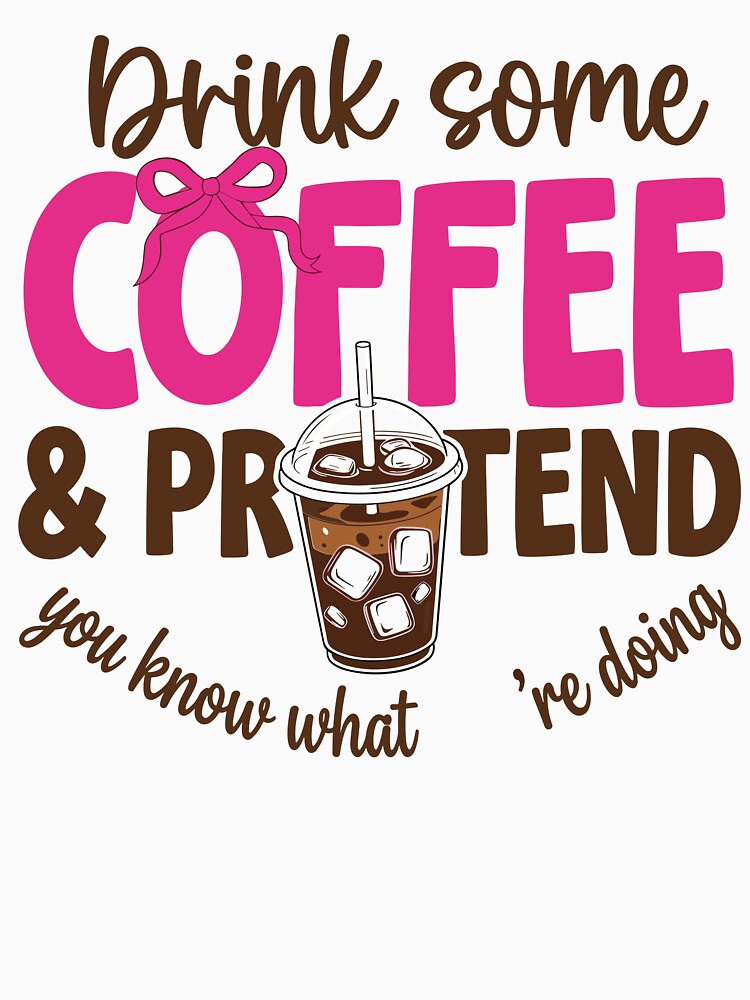 Funny Preppy Iced Coffee Bow Humor for Women by KroghDs Unisex , , , Long Sleeve Tee