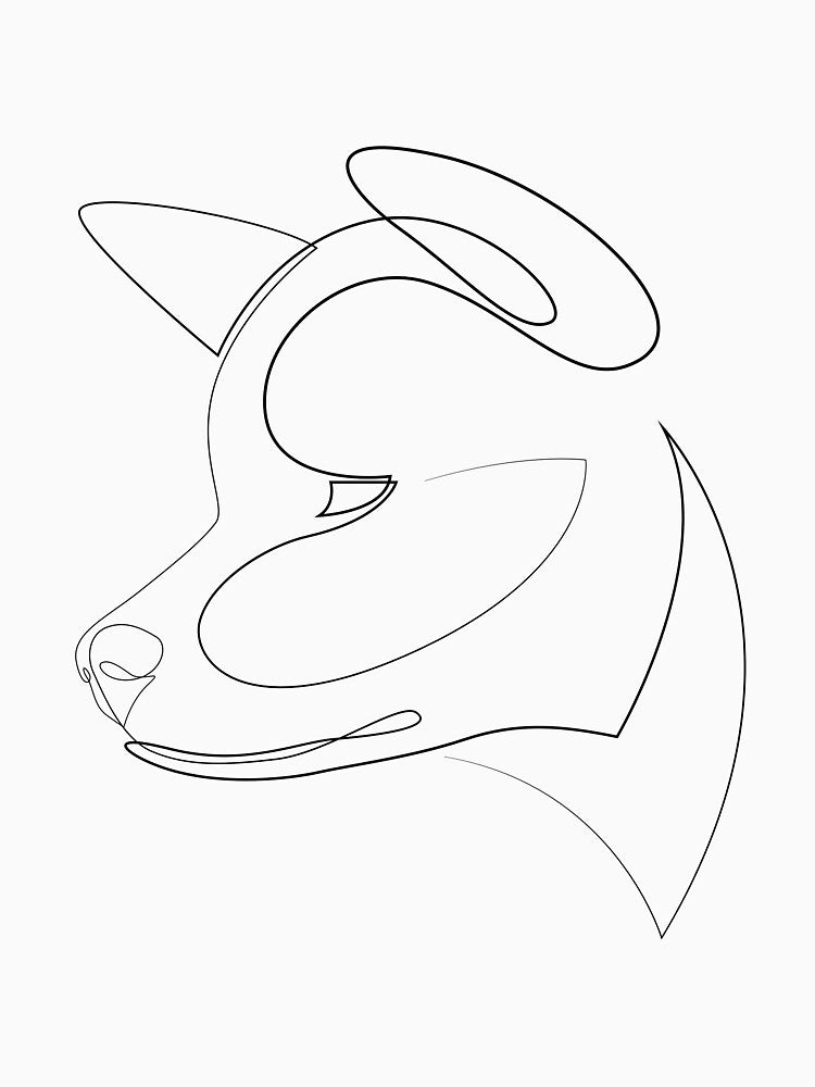 Akita Inu - one line dog by addillum