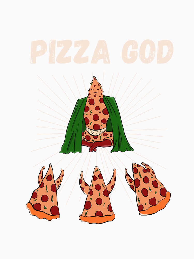 illustration god of pizza for pizza lovers by Matheus2001 Unisex , , , Long Sleeve Tee