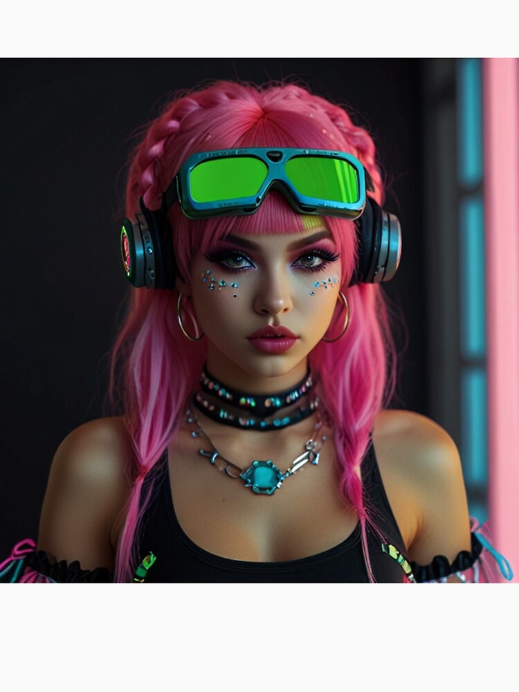 Spectral Decora Kawaii Cyber Aesthetic | Anime Cyberpunk Artwork by Joy-boy-op Unisex , , , Long Sleeve Tee