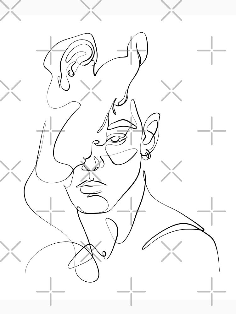 One line minimalist male couple face portrait by Bondingsoul