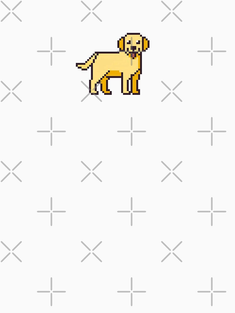 Pixel Art Golden Retriever Sticker by uxcomshop Unisex , , , Long Sleeve Tee