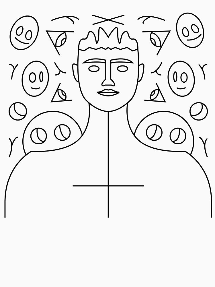 Fragmented self with symbolic and geometric elements by estebansequeira