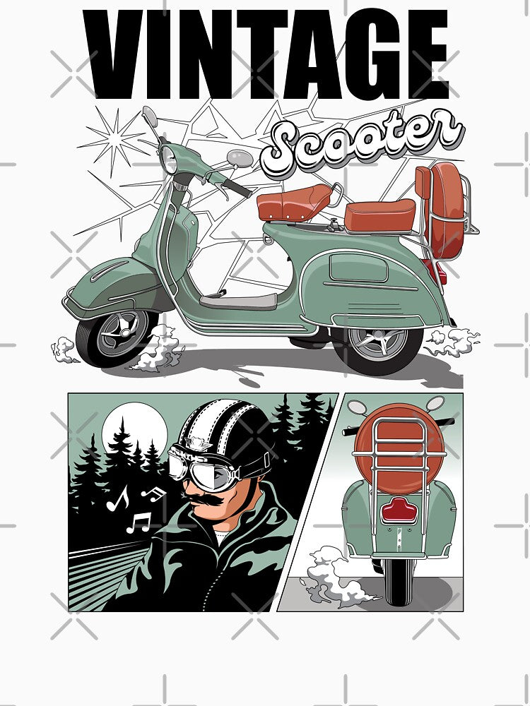 Roam to unknown with scooter japanese manga style color by SetthaSK Unisex , , , Long Sleeve Tee