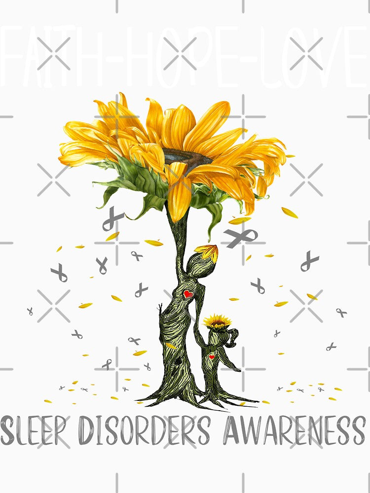 Sleep Disorders Awareness - Sunflower Faith Hope Love by Hilten Unisex , , , Long Sleeve Tee