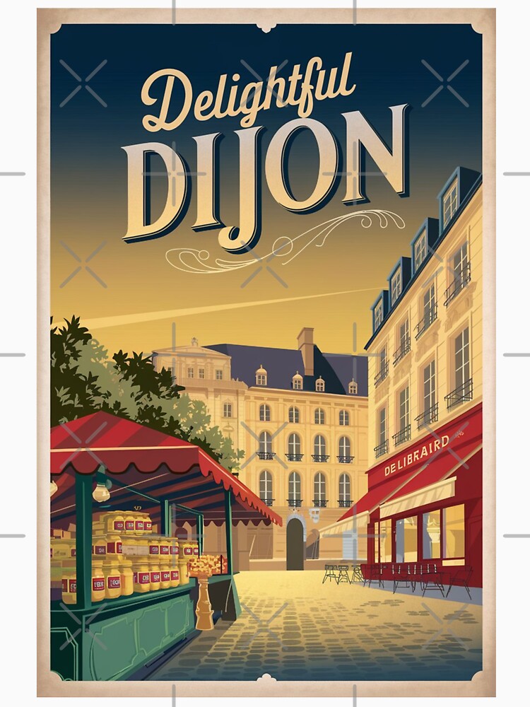 Dijon Vintage Travel Poster by TravelerRat Unisex , , , Long Sleeve Tee