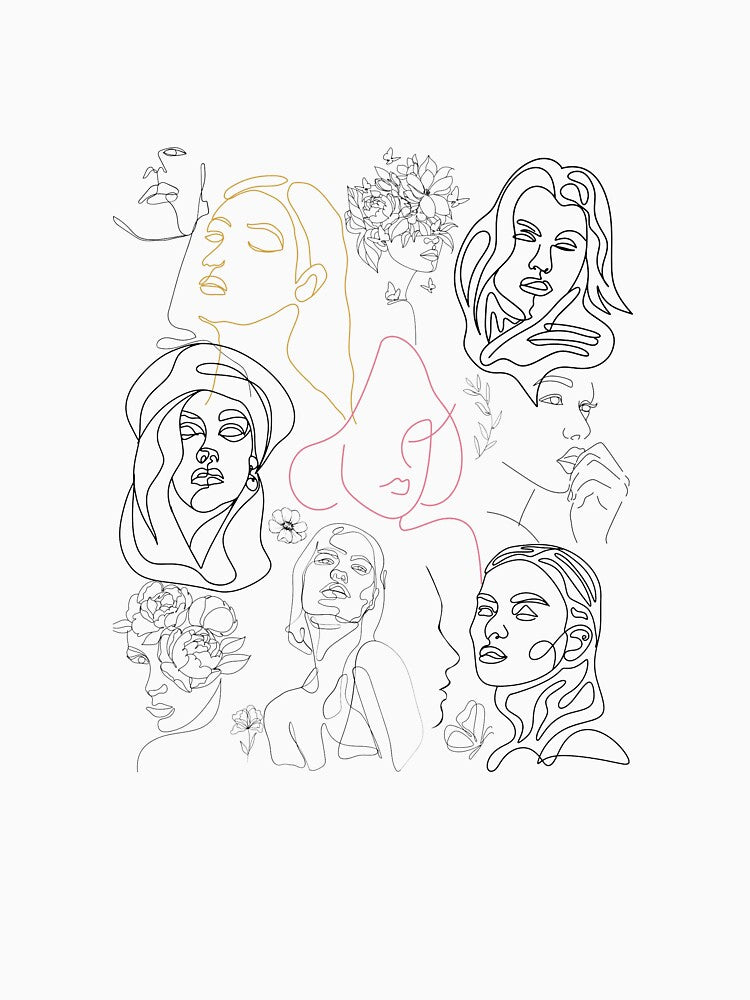 Elegant Feminine Line Art Collection by velvetskyco