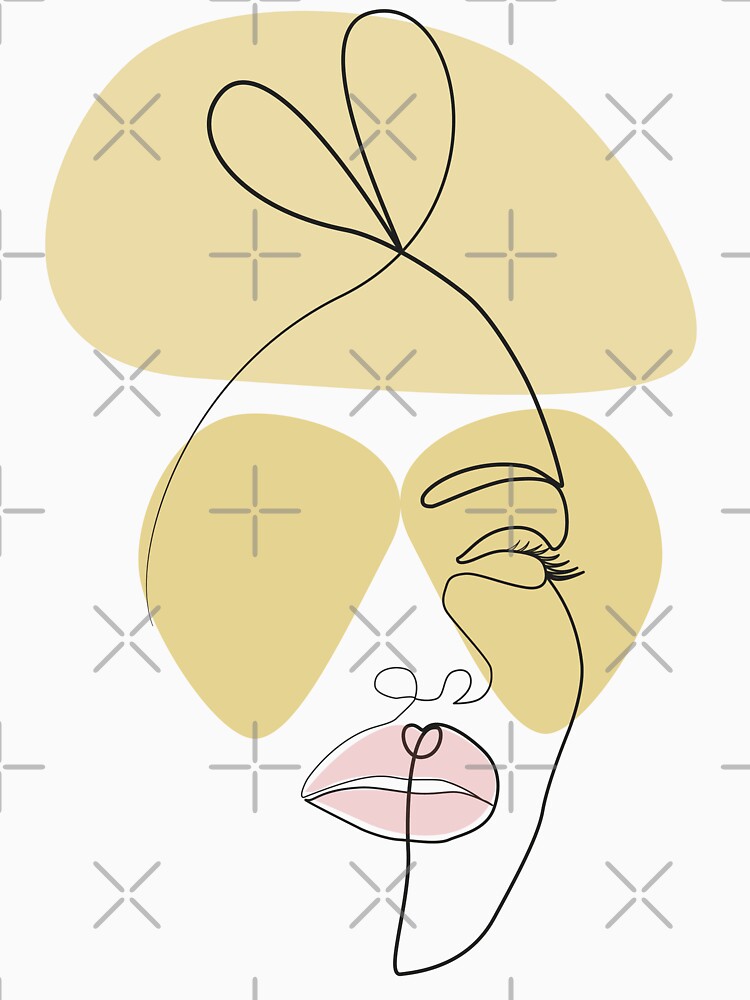 Minimalist Fashion Face Line Art by Molnarisa