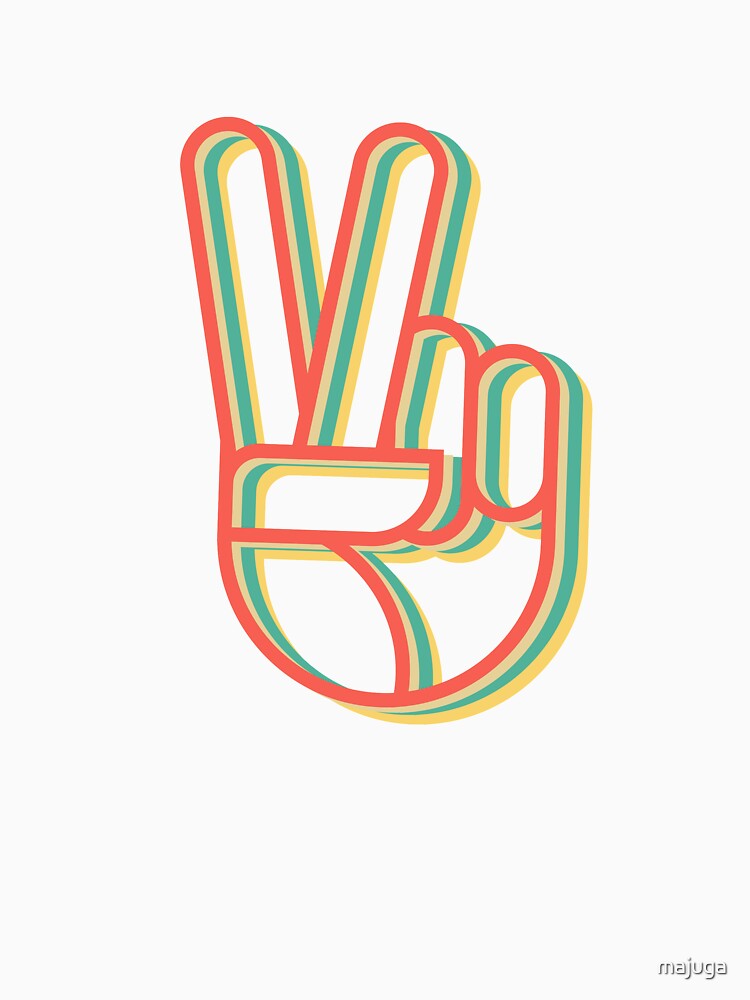 Retro Peace Love 60's 70's Hippie by majuga Unisex , , , Long Sleeve Tee