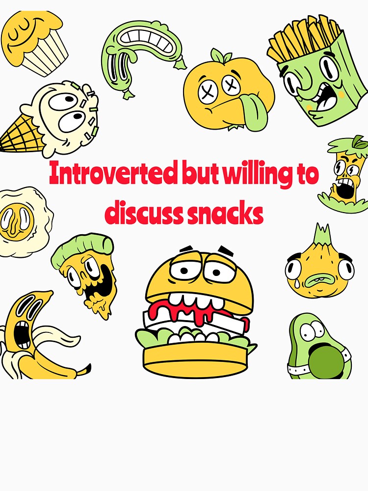 Introverted but willing to discuss snacks by Creative jiffy Unisex , , , Long Sleeve Tee