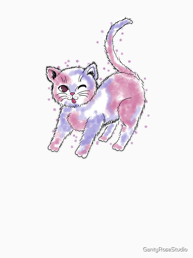 Cotton Candy Kitty' by GantyRoseStudio Unisex , , , Long Sleeve Tee