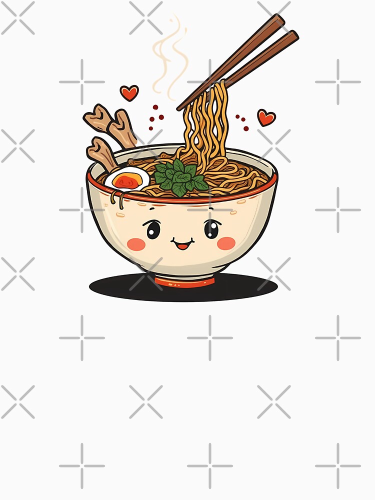Kawaii Ramen Bowl by VibeTCreations Unisex , , , Long Sleeve Tee