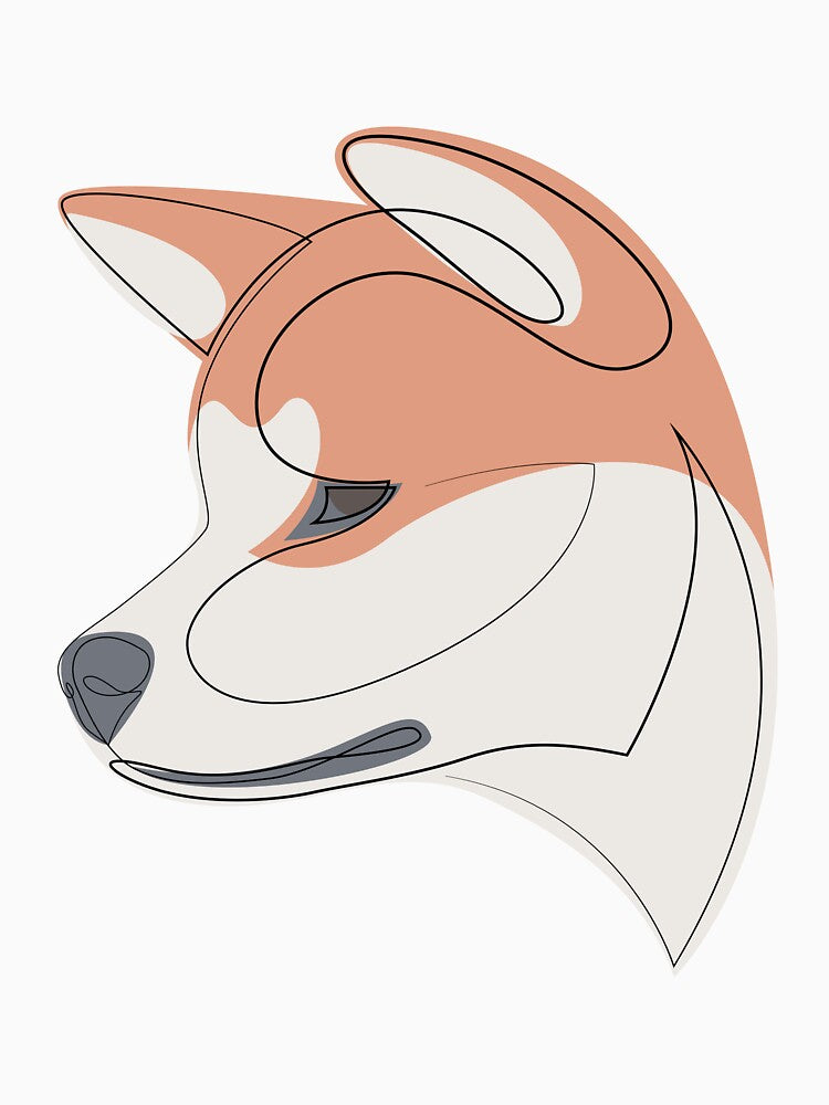 Akita Inu - continuous line by addillum