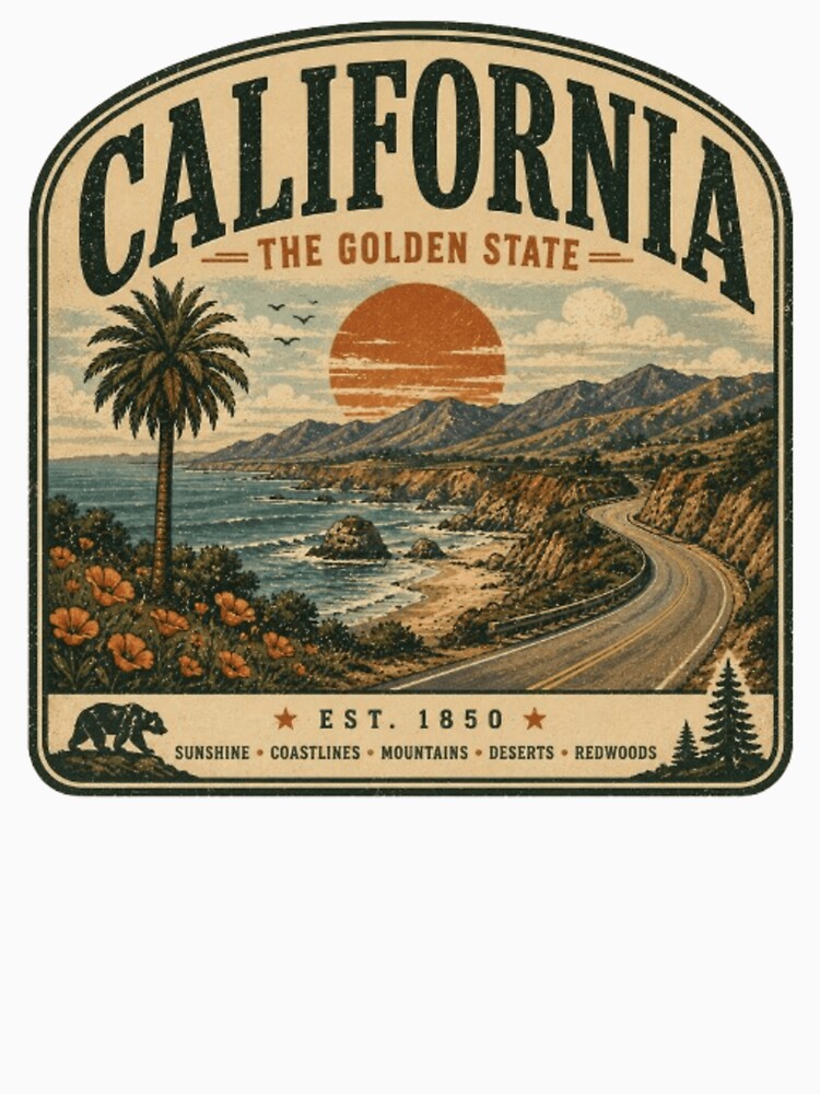 Vintage California Shirt/Sweathshirt/Long Sleeve/Sticker by projectbadass Unisex , , , Long Sleeve Tee