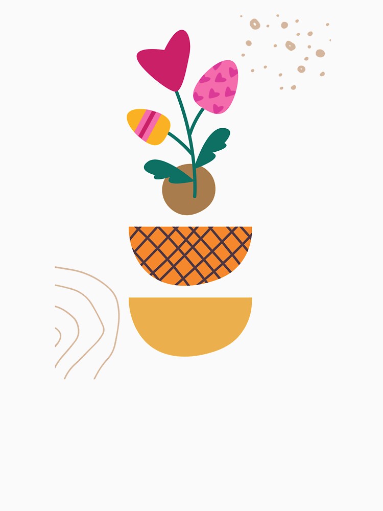 Abstract minimalist colourful potted flowers by Favegiftings1