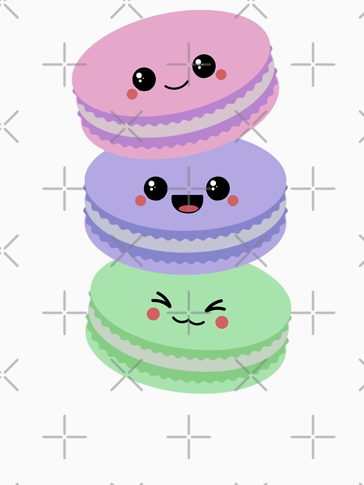 Kawaii Macaron Stack by sasyall Unisex , , , Long Sleeve Tee