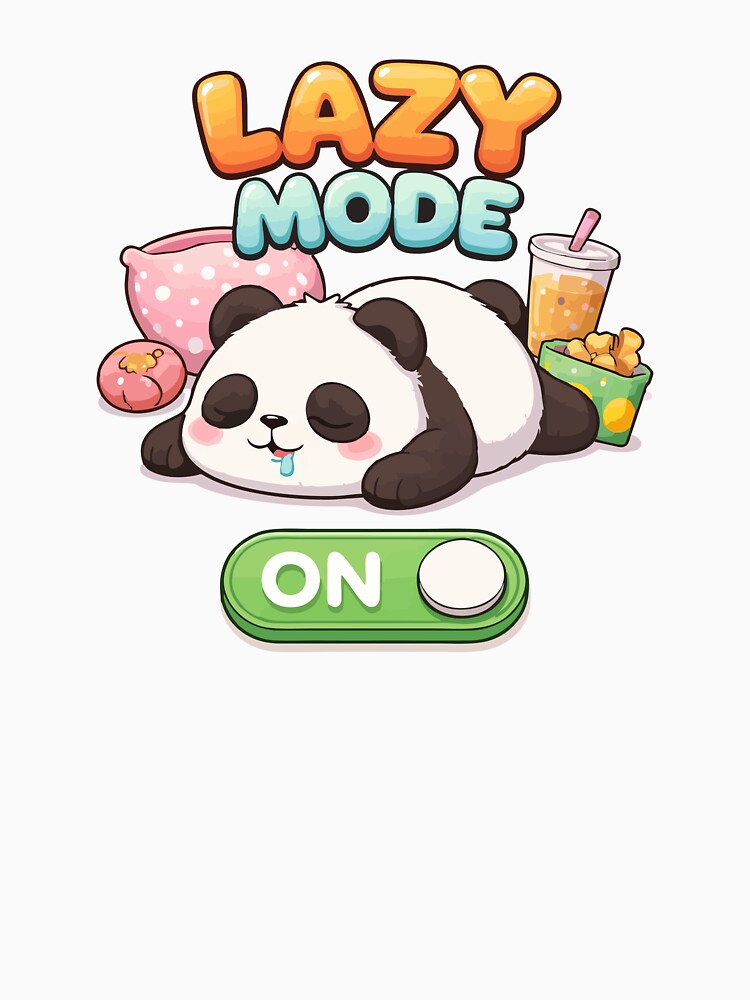 Lazy Mode ON – Cute Sleepy Panda Kawaii Design by DarojadNR Unisex , , , Long Sleeve Tee