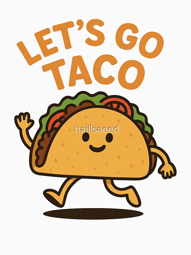 Let’s Go Taco – Funny Kawaii Taco Character for Food Lovers by Dokak Shop Unisex , , , Long Sleeve Tee