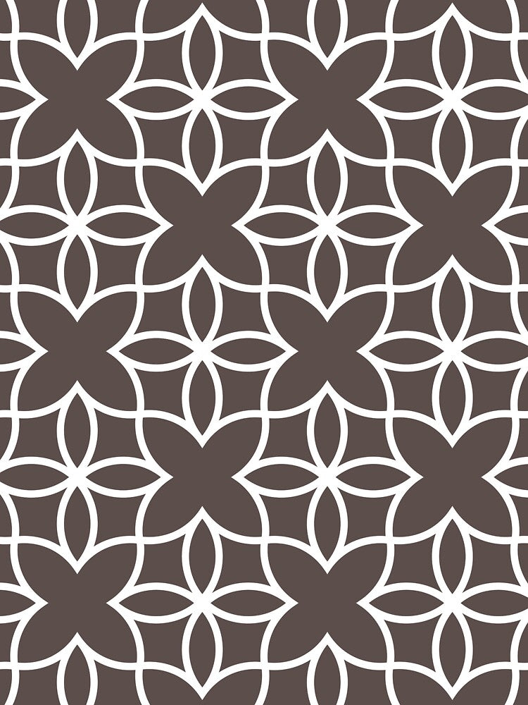 Dark Brown and White Minimal Line Art Pattern 4 Pairs DE 2022 Popular Color Nomad DET697 by ColorOfTheYears