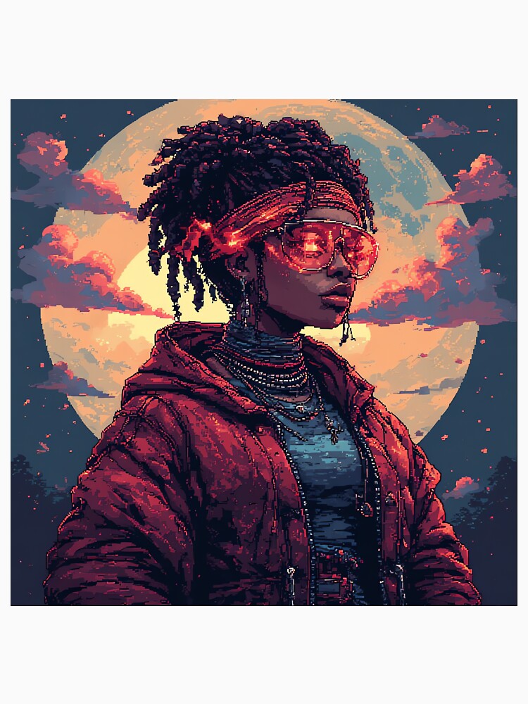 Retro Art For Beautiful Woman With Fire Glasses by pexoboy Unisex , , , Long Sleeve Tee
