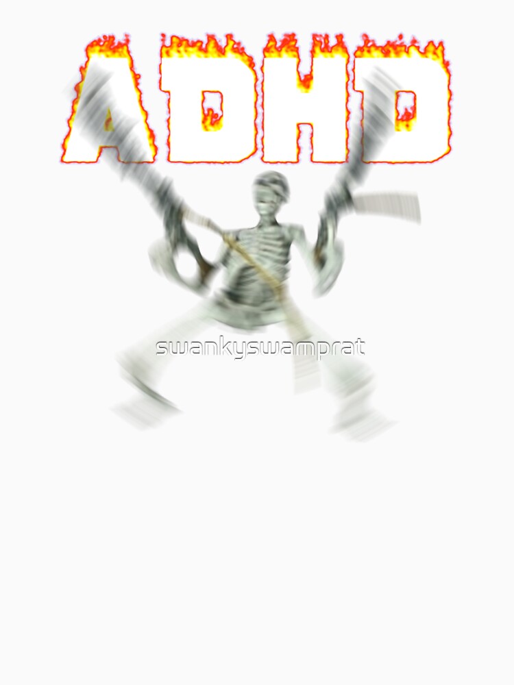 ADHD Skeleton Meme by swankyswamprat Unisex , , , Long Sleeve Tee