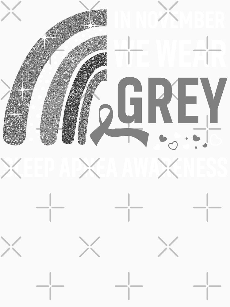 In November We Wear Grey Sleep Apnea Awareness by Gillosina Unisex , , , Long Sleeve Tee