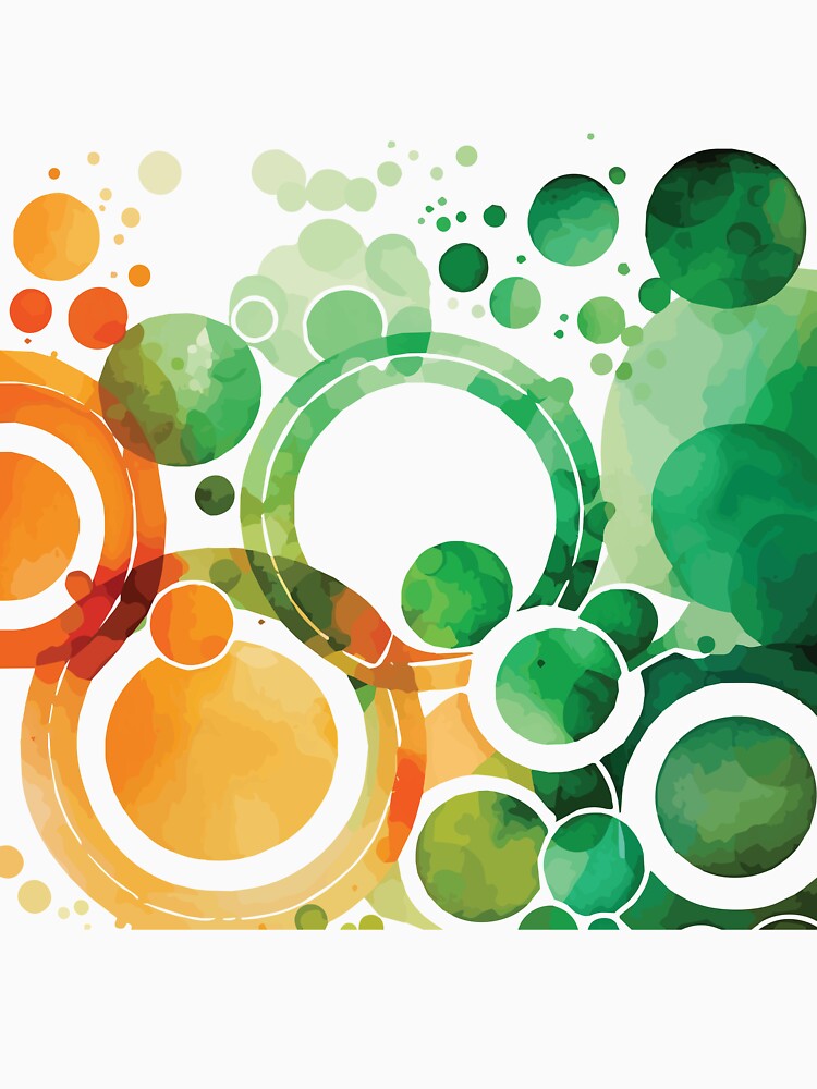 An Abstract Watercolor of Orange and Green Circles - Boho Chic Patterns by GVRDesign