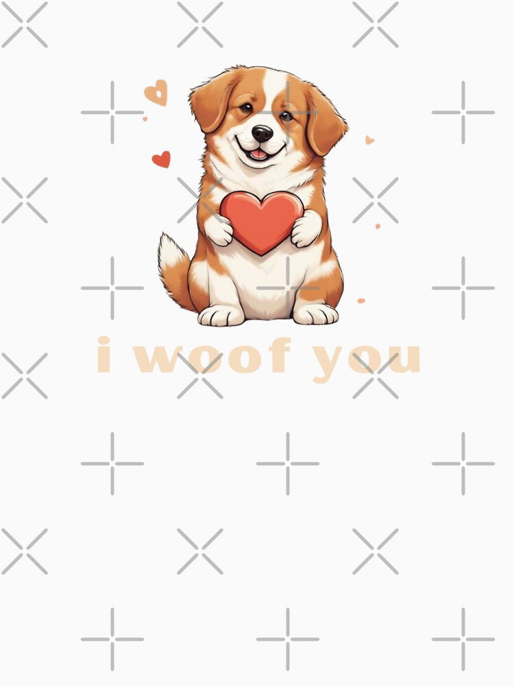 I Woof You - Cute Pun | TeeHee Puns Funny Design by TeeHee Puns Unisex , , , Long Sleeve Tee