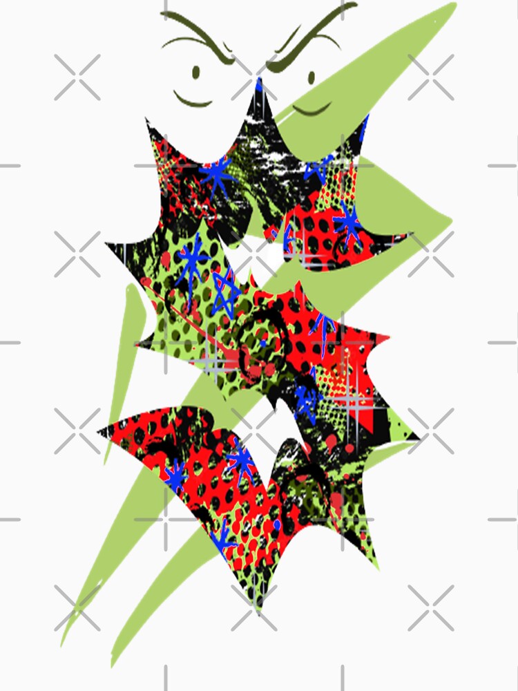 Angry Eyes Psychedelic Graphic design 3, Abstraction, bold colorful abstract playful design inspired by nature by Adri Barnard