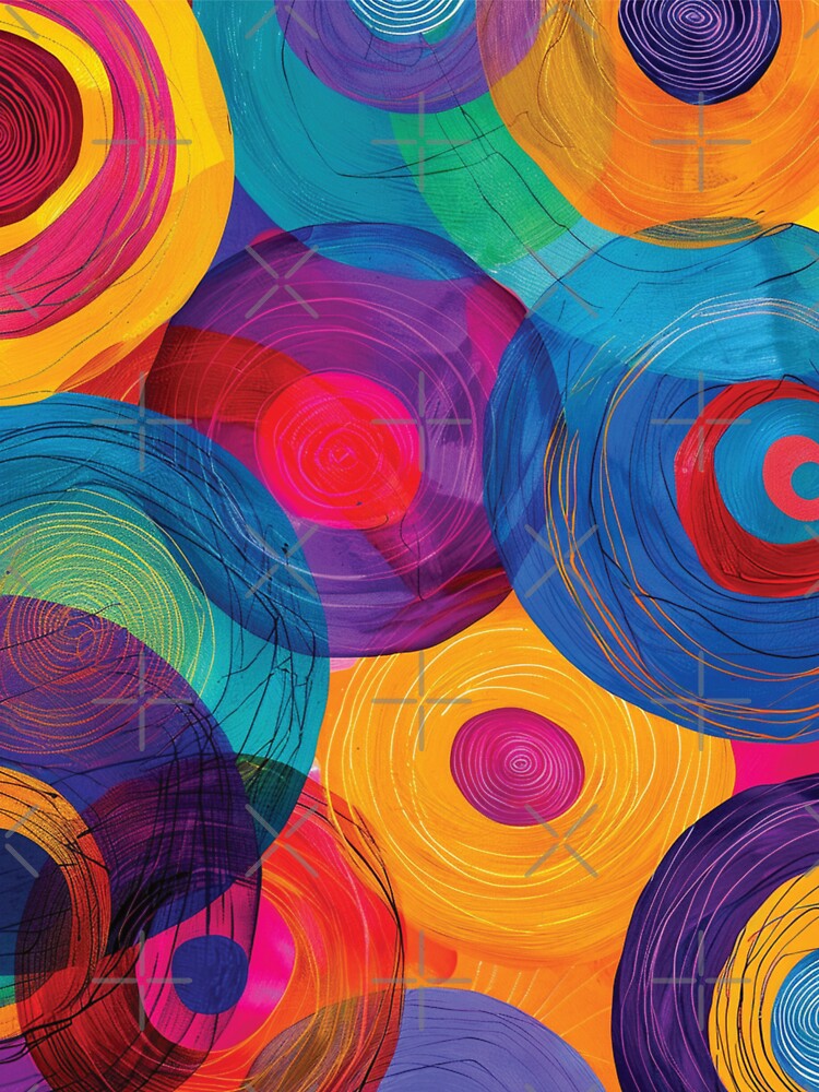 Vibrant Overlapping Circles with Rhythmic Spirals by DGtaLrtcom