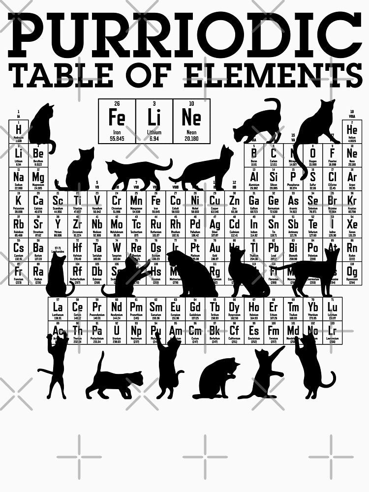 Purriodic Periodic Table Of Elements Cat Lover Cats Science by GrandeDuc Unisex , , , Long Sleeve Tee