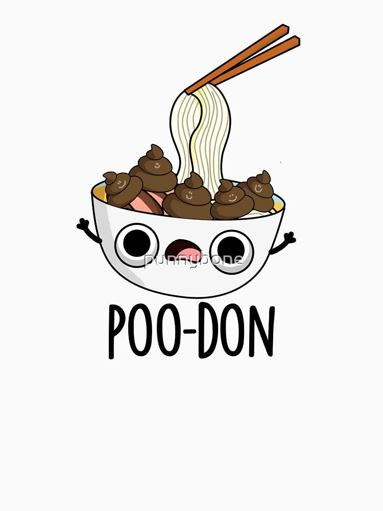 Poo-don Funny Udon Pun by punnybone Unisex , , , Long Sleeve Tee