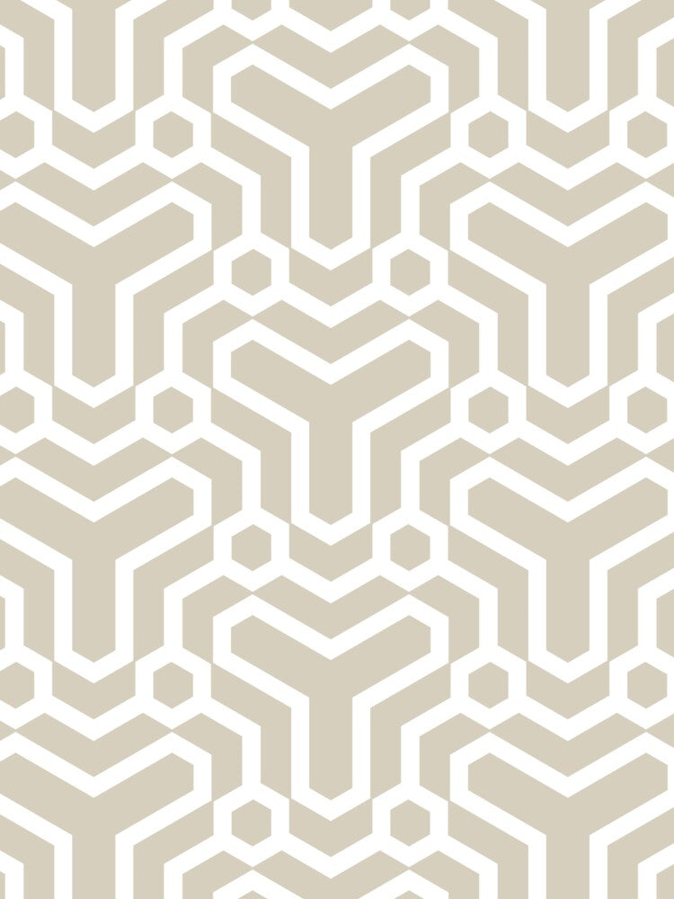 Tan and White Minimal Line Art Pattern 5 Pairs DE 2022 Popular Color Doric White DET641 by ColorOfTheYears