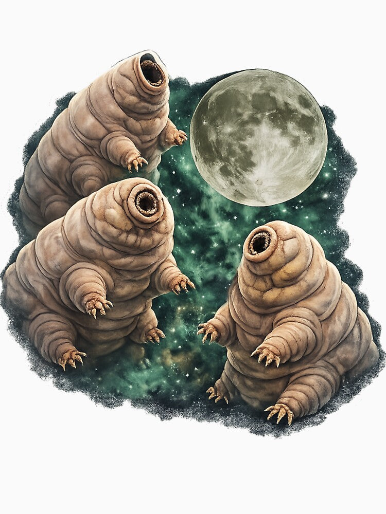 Tardigrades Howling at the Moon by cosmocene Unisex , , , Long Sleeve Tee