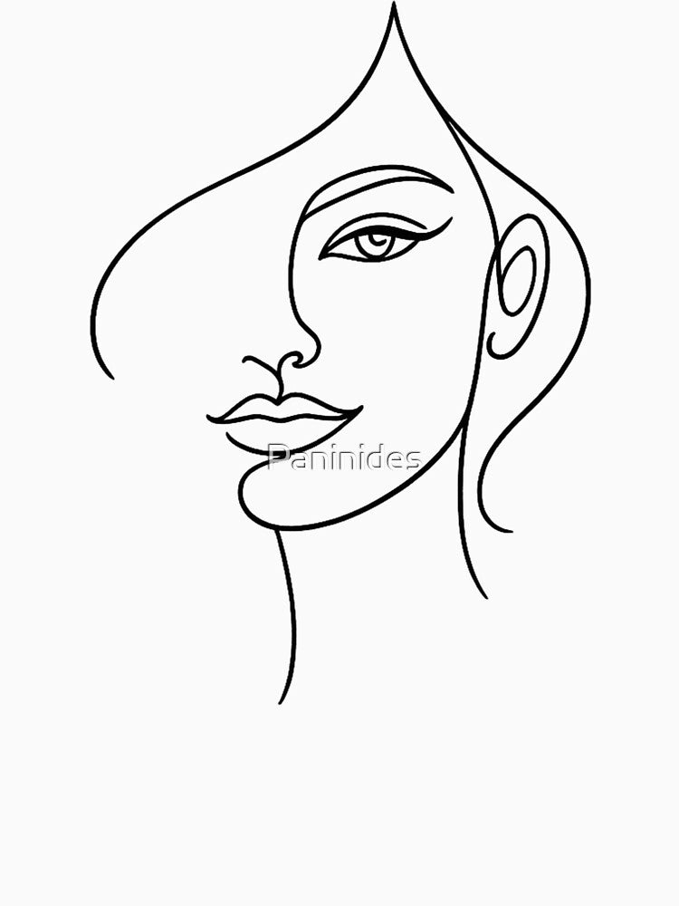 Minimalist Femme Line Portrait by Paninides