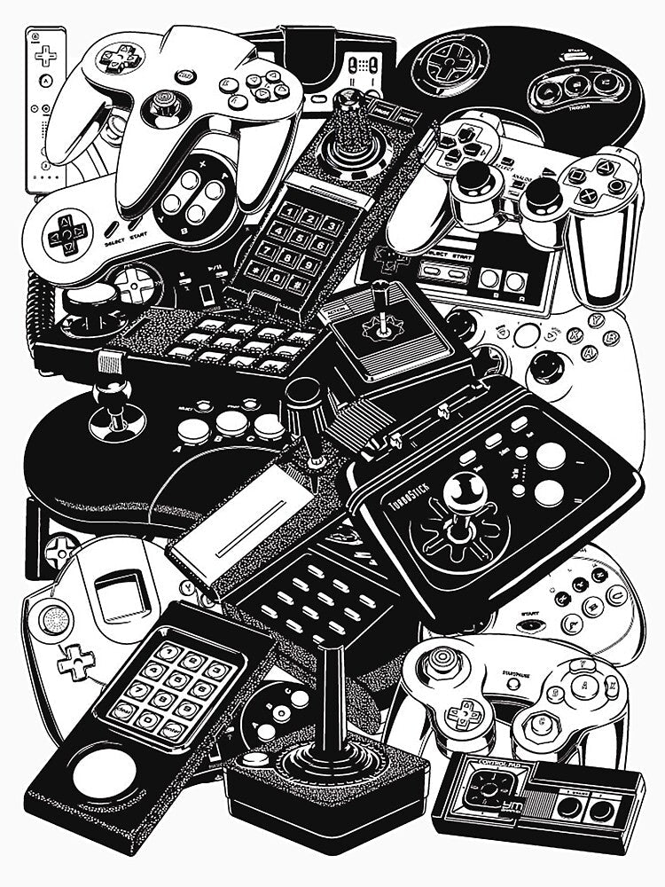 Retro Gaming Controllers by Fairyjam Unisex , , , Long Sleeve Tee