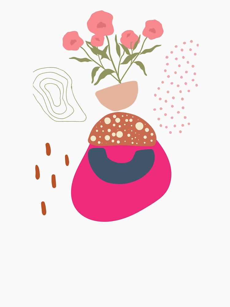 Fun abstract shapes watercolour flowers design by Favegiftings1